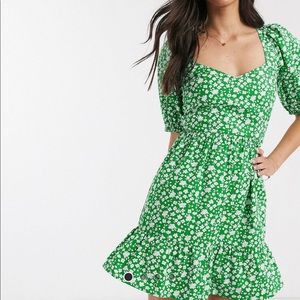 Puff sleeve ASOS lace back dress